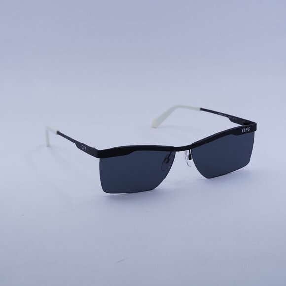 Off-White OERI095 RIMINI 1007 Sunglasses Black Rectangle Frame, Grey Lenses - Picture 1 of 10